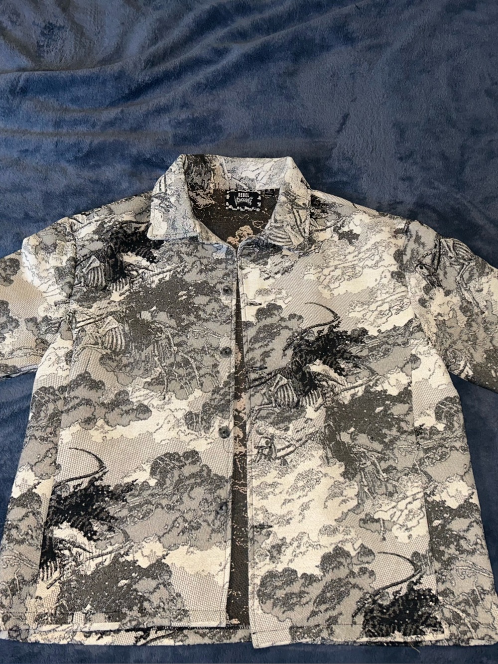 Rebel Vengeance Men’s black and patterned jacket